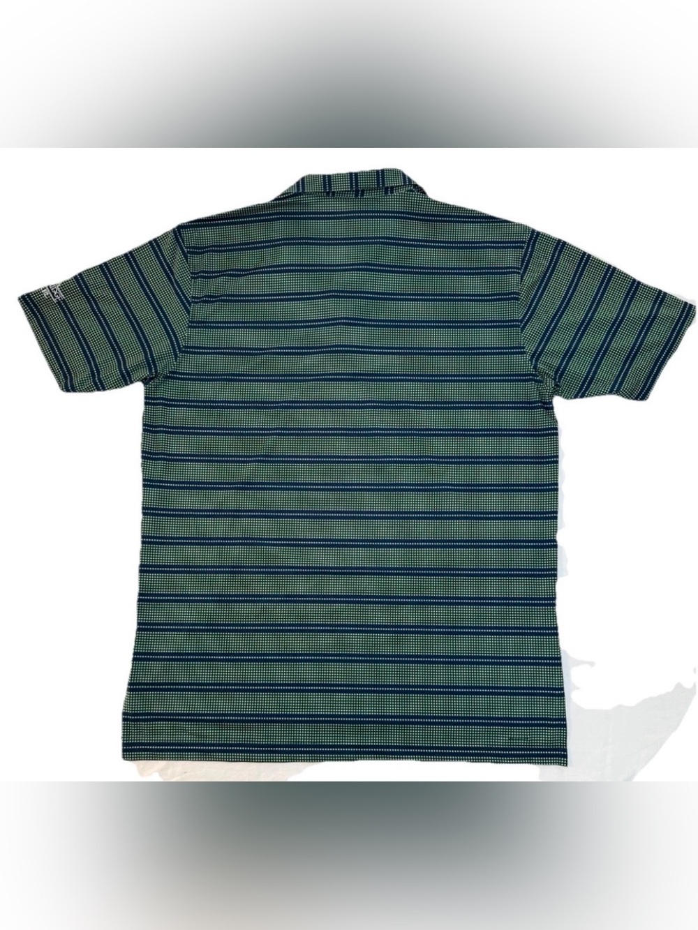 Turtleson Men's L Green Blue White Geometric Golf Polo Shirt Stoneridge Naples - Picture 11 of 12
